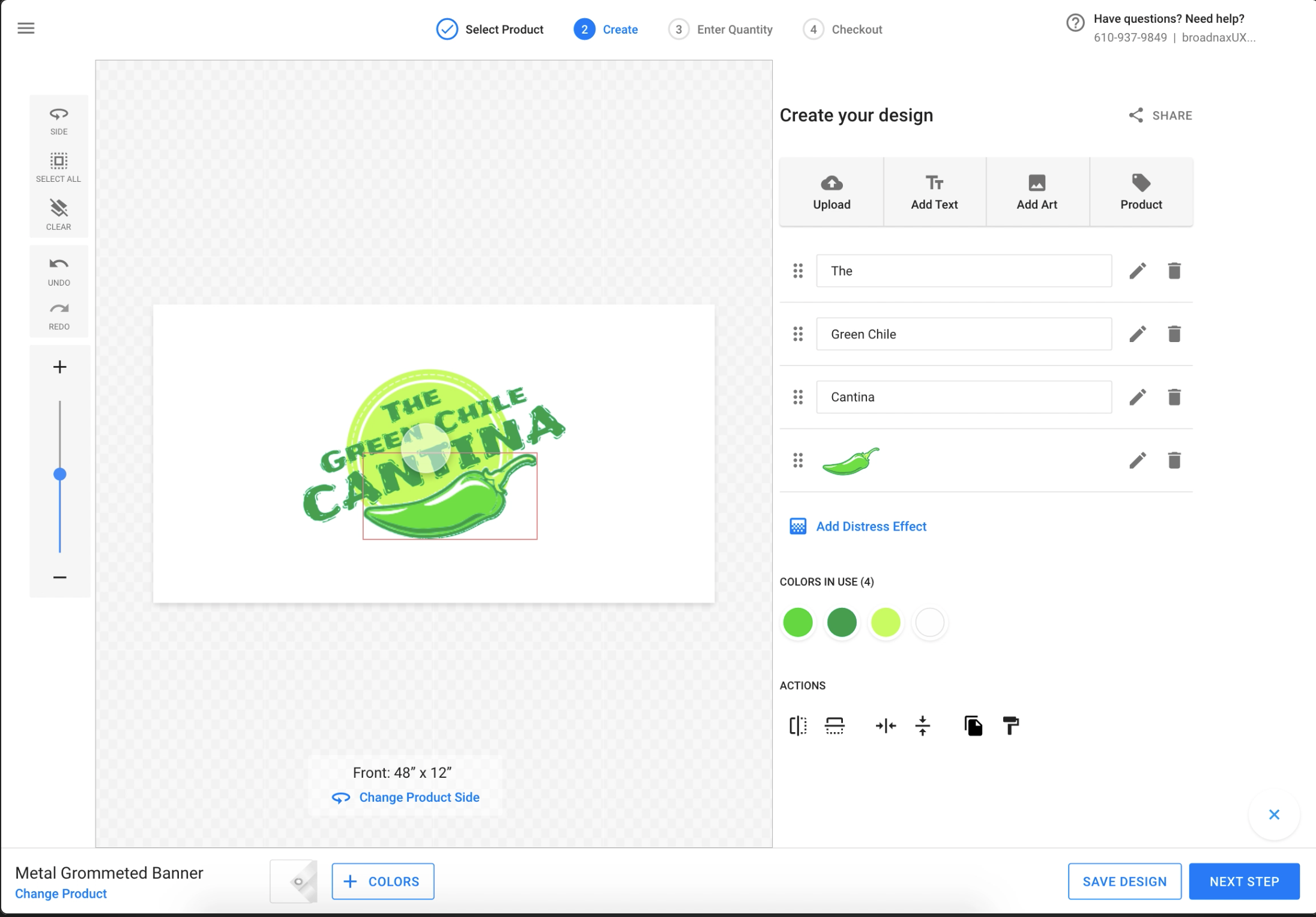 Signs & Banners — Design Studio interface