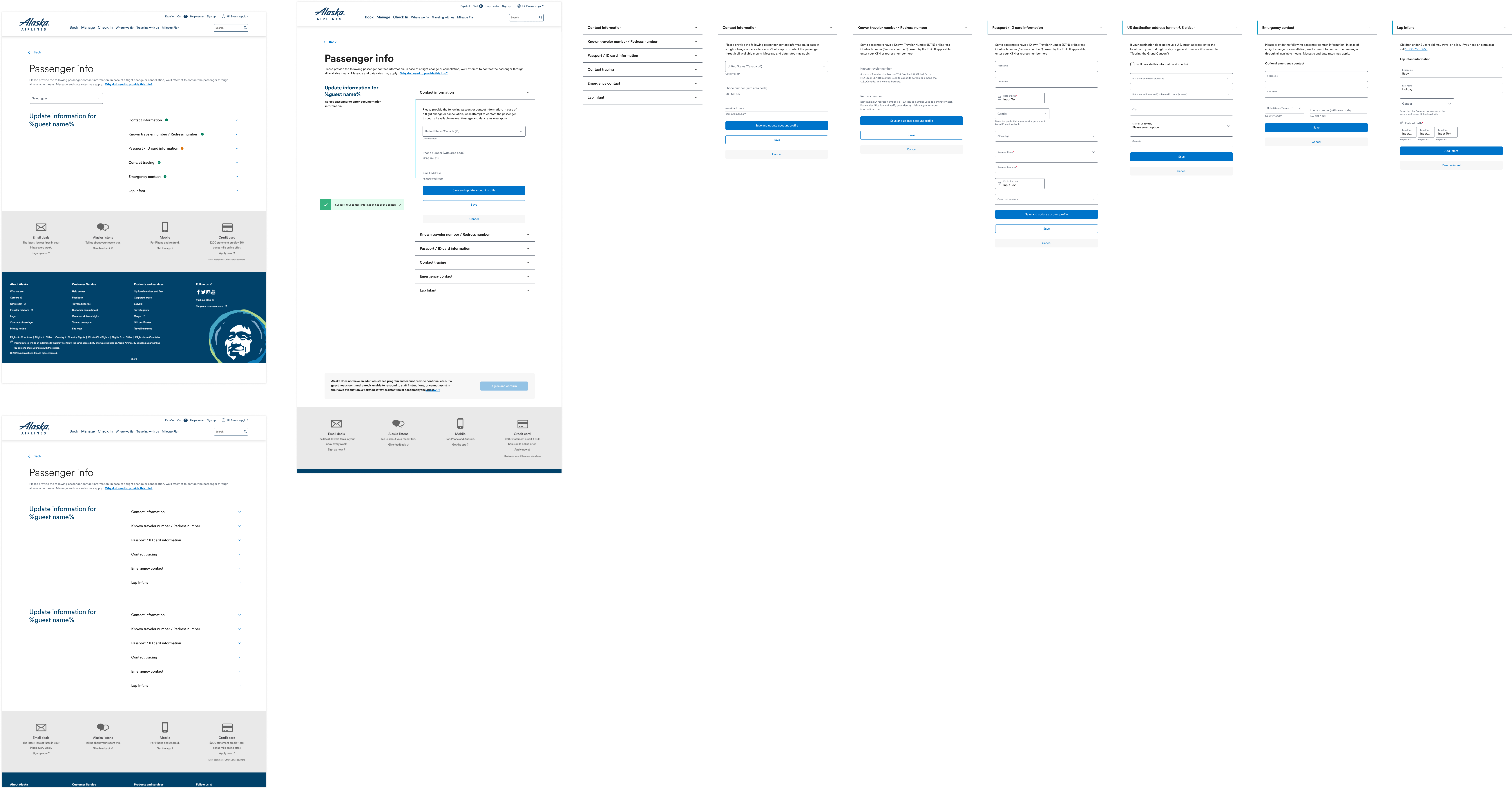 Passenger info microsite — desktop