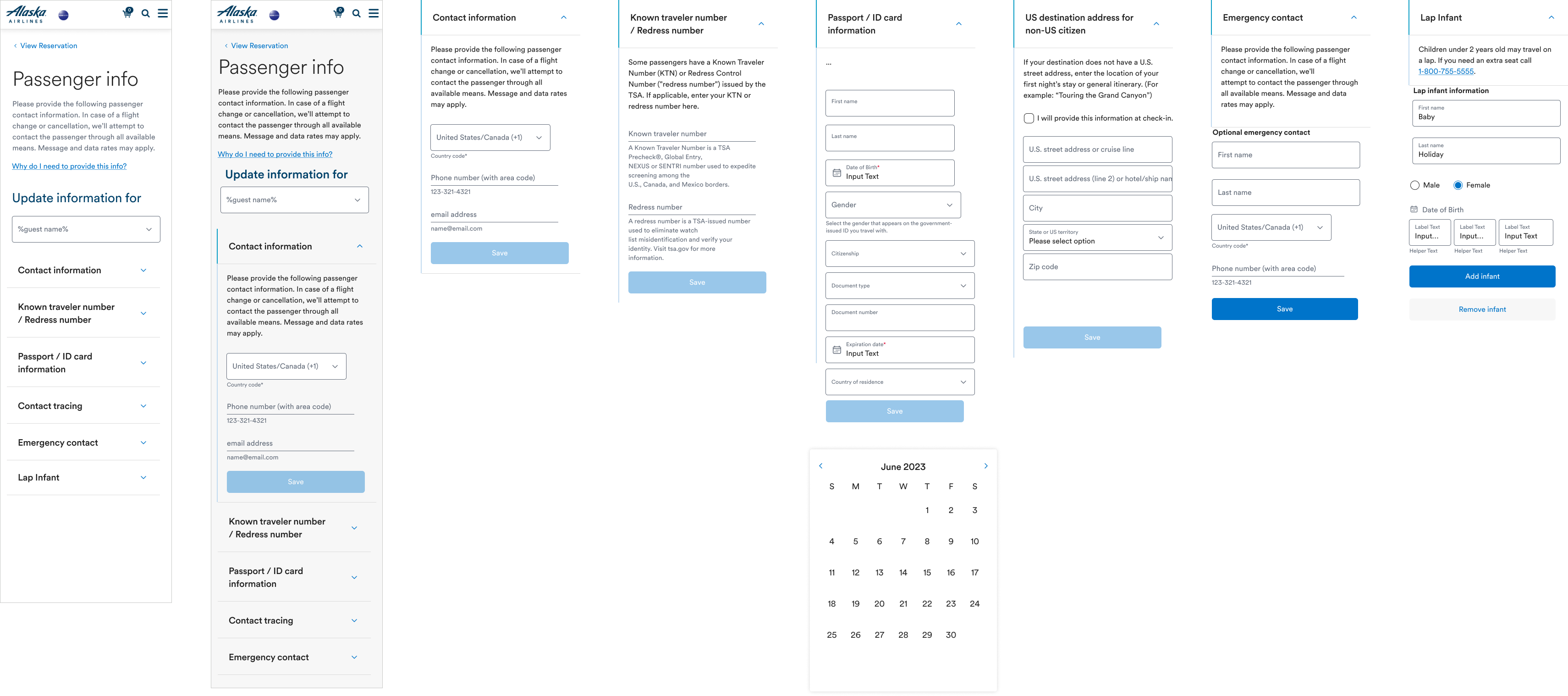 Passenger info microsite — mobile
